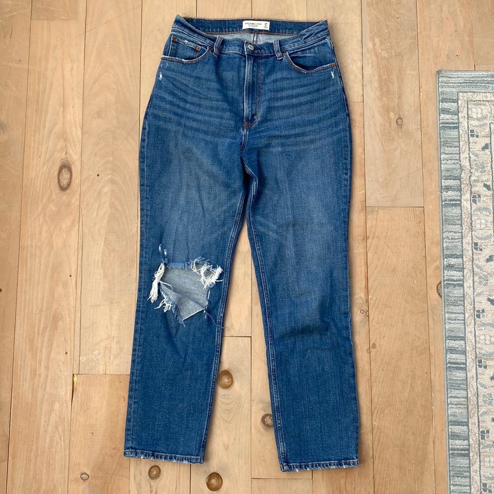 Abercrombie & Fitch Curve love ultra high rise ankle straight